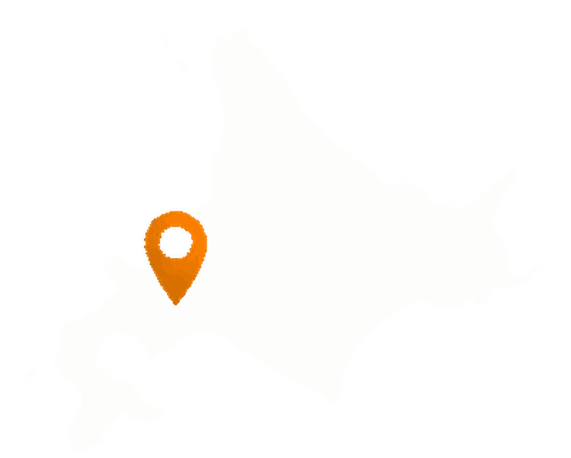 北海道の地図。札幌に株式会社ラスクの本社があることを示しています。