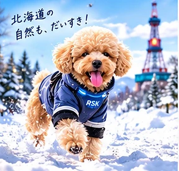 雪の札幌を走るラスク君