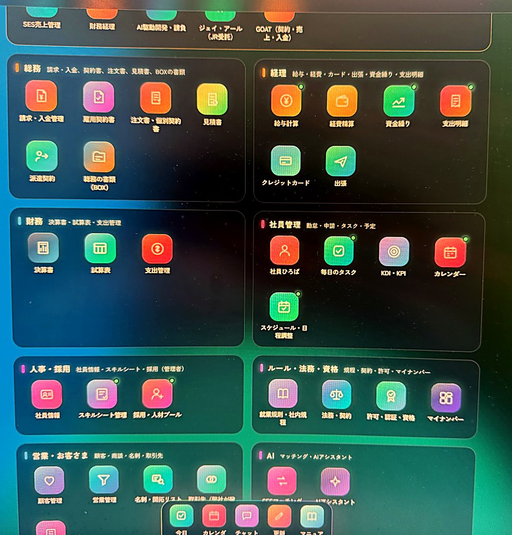 RASUKU NEXUS の部署別アプリ：総務・経理・財務・社員管理